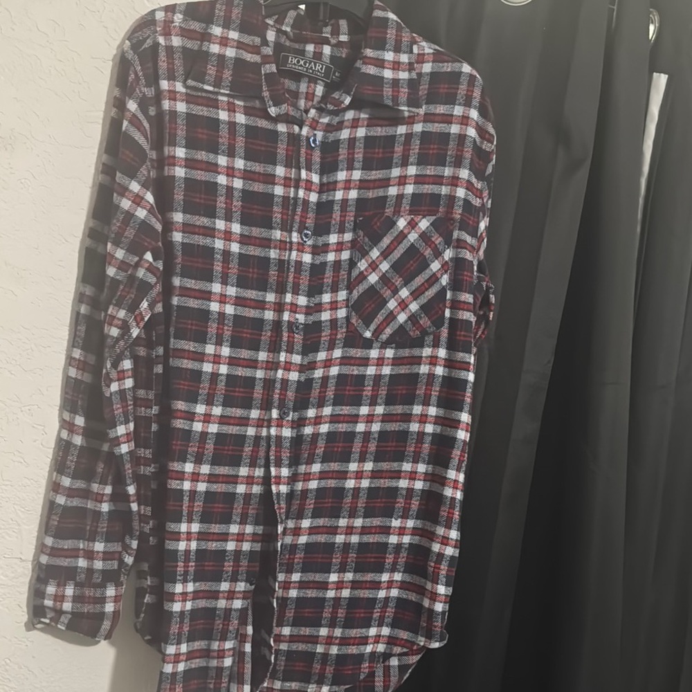 Red and Black Button Down Shirt